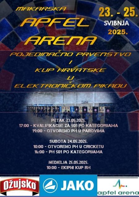 30. Pojedinačno Prvenstvo i ekipni kup Hrvatske u elektroničkom pikadu, 23.-25.05.2025. Makarska