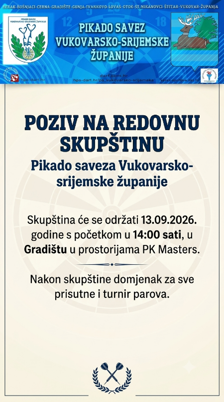Poziv na redovnu skupštinu PSVSŽ